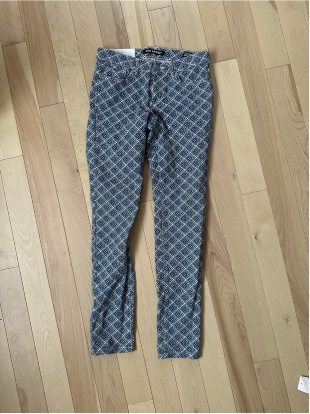 Y2K Pattern Skinny Jeans Size 25 / 0 Low Rise Stretch – Deadstock - Picture 2 of 10